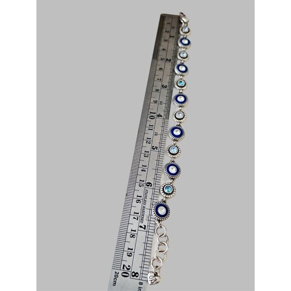 Brighton Halo Eclipse Bracelet Style JF4683 Silver & Blue without Tags Crystals - Picture 3 of 8